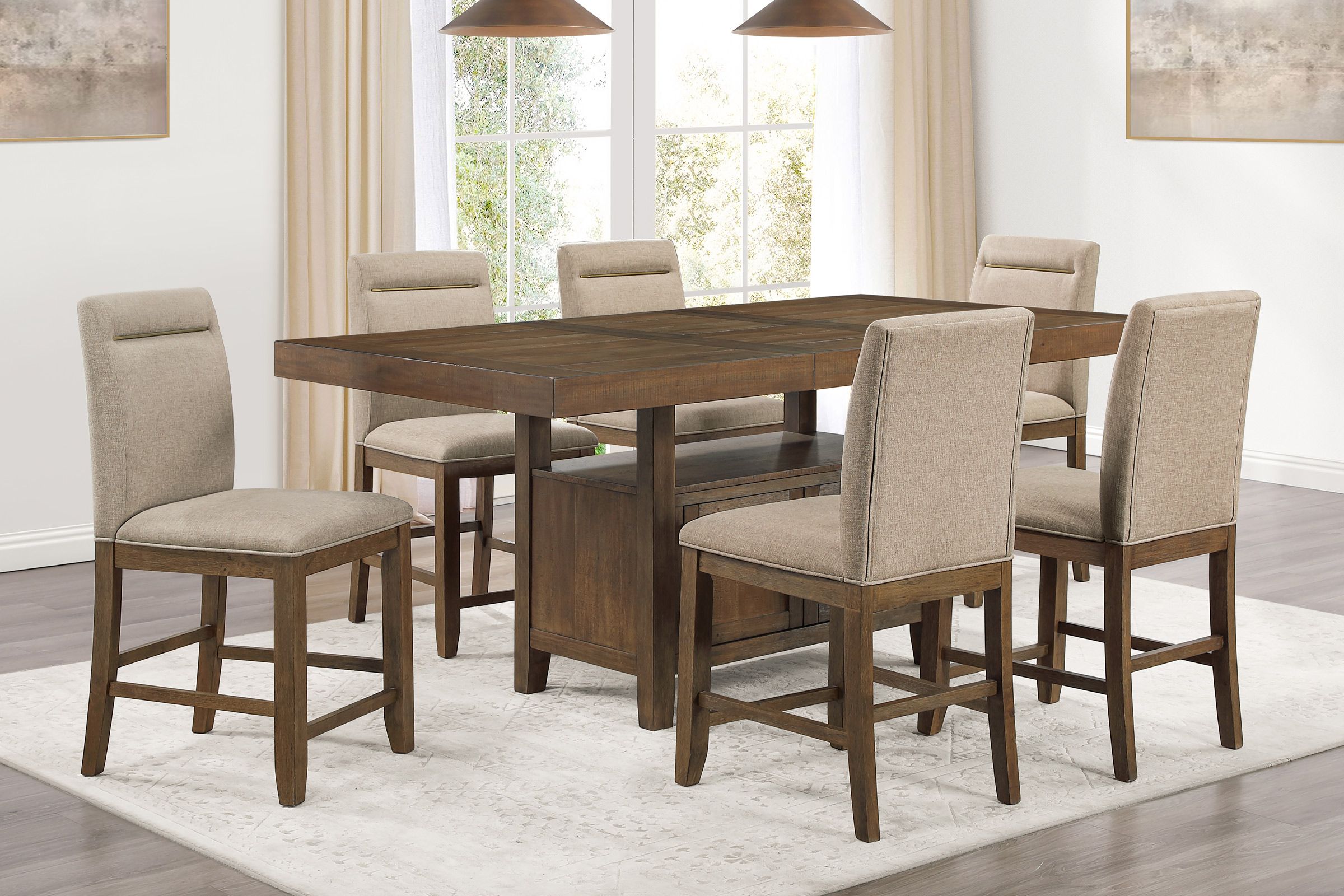 USA Vintag カウンターテーブル　counter table Manhattan Extendable Counter Table + 6 Counter Stools at Gardner White