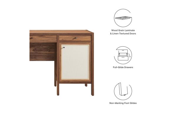 Capri 58" Wood Grain Office Desk