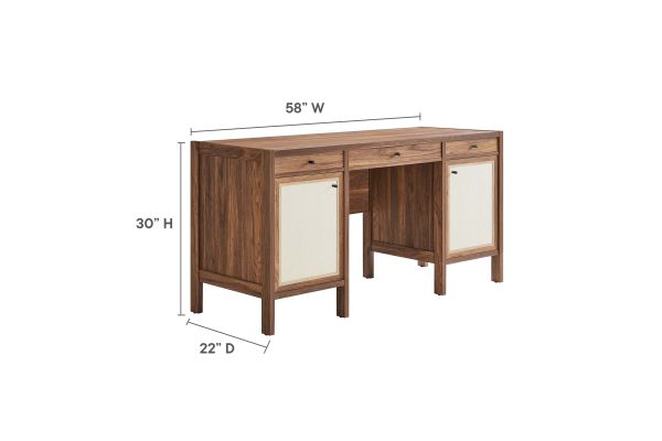 Capri 58" Wood Grain Office Desk