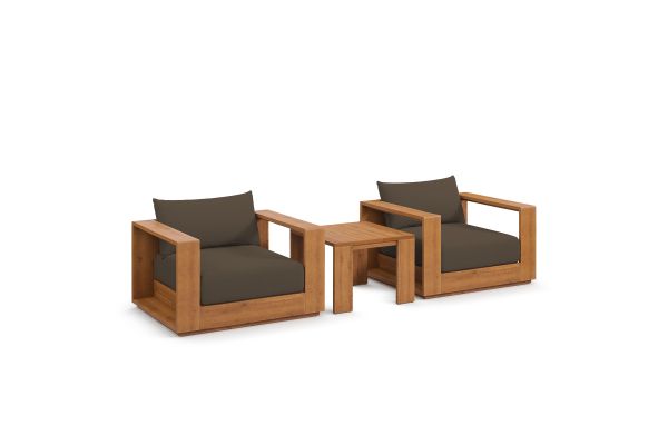 Tahoe 3-Piece Outdoor Patio Acacia Wood Furniture Set 