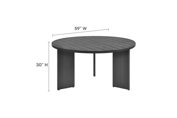 Tahoe Round Outdoor Patio Aluminum Dining Table
