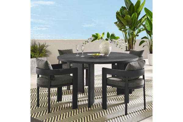 Tahoe Round Outdoor Patio Aluminum Dining Table