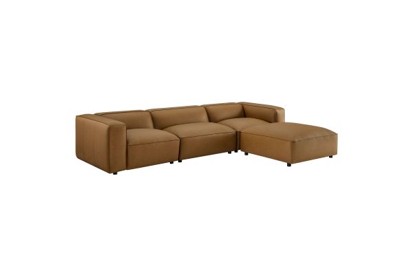 Auren 4-Piece Vegan Leather Modular Sofa Set 