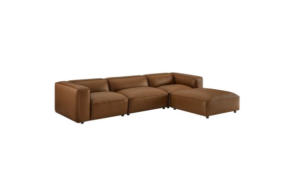 Auren 4-Piece Vegan Leather Modular Sofa Set 