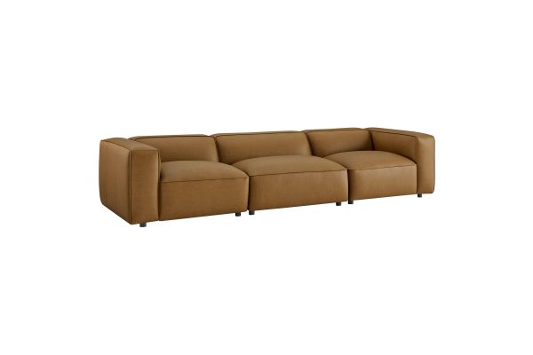 Auren 3-Piece Upholstered Vegan Leather Modular Sofa 