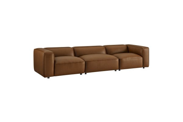 Auren 3-Piece Upholstered Vegan Leather Modular Sofa 