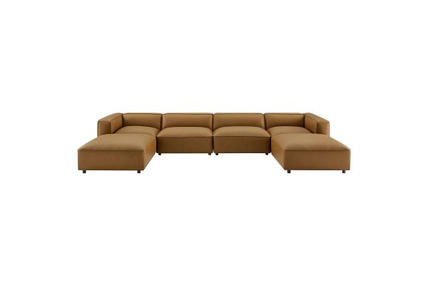 Auren 6-Piece Upholstered Vegan Leather Modular Sofa 