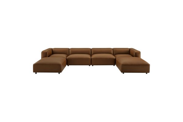 Auren 6-Piece Upholstered Vegan Leather Modular Sofa 