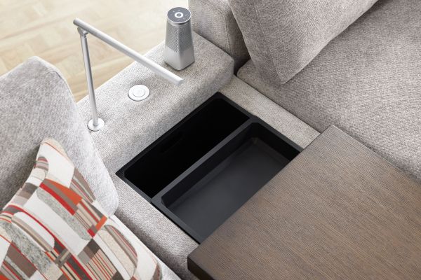 ModularThree Grey 3-Piece Console Loveseat