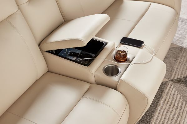 Newport 7-Piece Leather Dual Power Reclining Sectional with Left Arm Facing Chaise