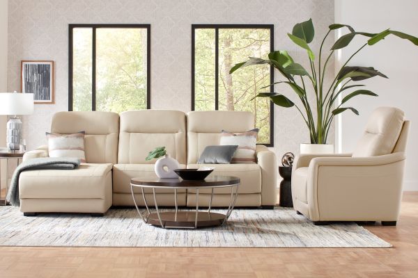Newport 3-Piece Leather Dual Power Reclining Sectional with Left Arm Facing Chaise