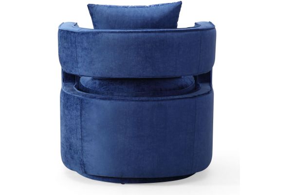 Kennedy Navy Textured Velvet Swivel Chair
