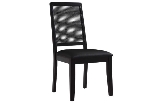 Arlo Vegan Leather Upholstered Faux Rattan and Wood Dining Side Chairs