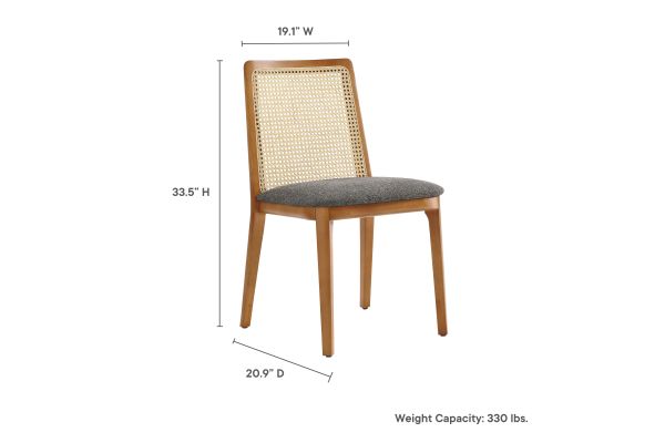 Monarch Wood and Rattan Dining Side Chair by Modway
