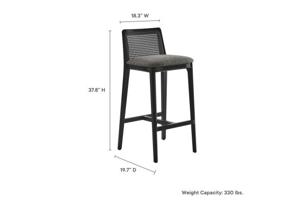 Monarch Wood and Rattan Bar Stool by Modway