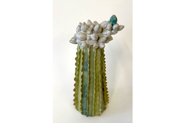 Ruffle Vase in Green by Lisa Farris