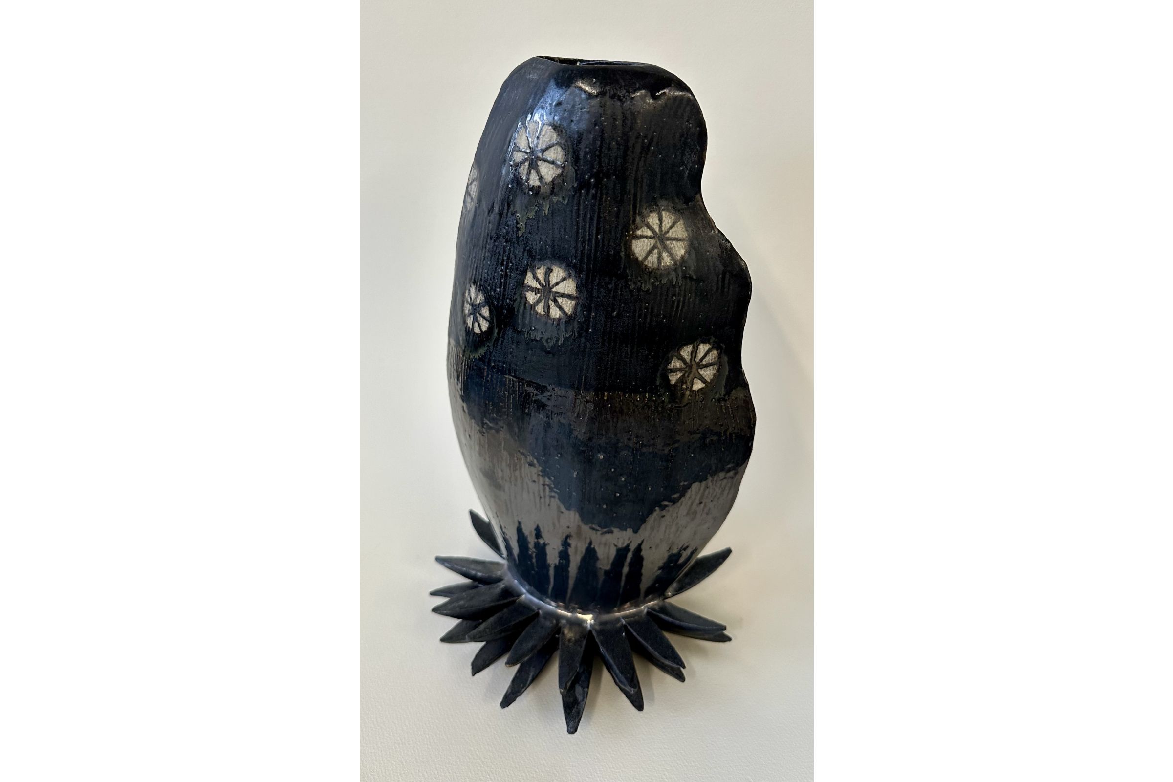 Spiked Black Vase by Lisa Farris