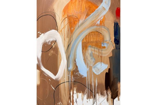 Untitled / blue and white loops by Liz Davis