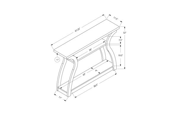 Monarch Specialties I 2446 - Dark Taupe Console Table
