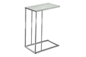 Monarch Specialties I 3000 - Chrome C-Shaped Side Table thumbnail