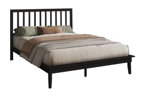 Monarch Specialties I 6060Q - Queen Size Black Platform Bed Frame thumbnail