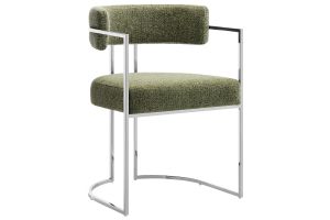 Huron Curved Back Fabric and Metal Dining Accent Chair by Modway thumbnail