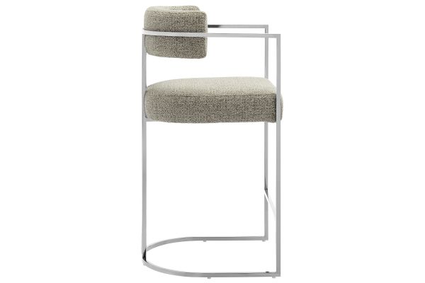 Huron Curved Back Fabric and Metal Counter Stool by Modway