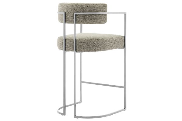 Huron Curved Back Fabric and Metal Counter Stool by Modway