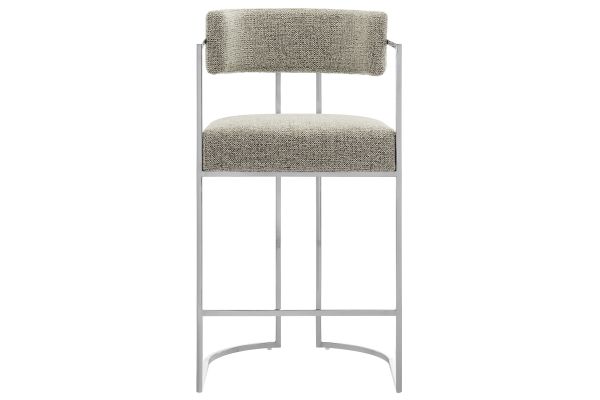 Huron Curved Back Fabric and Metal Counter Stool by Modway