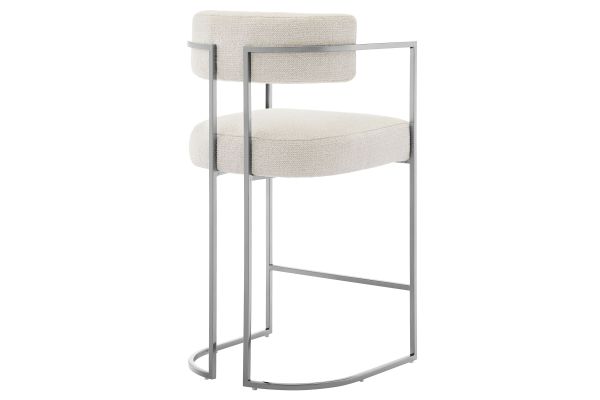 Huron Curved Back Fabric and Metal Counter Stool by Modway