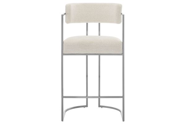 Huron Curved Back Fabric and Metal Counter Stool by Modway
