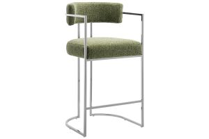 Huron Curved Back Fabric and Metal Counter Stool by Modway thumbnail