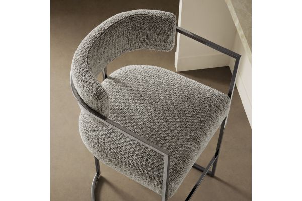 Huron Curved Back Fabric and Metal Counter Stool by Modway