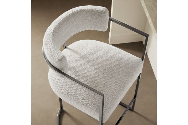 Huron Curved Back Fabric and Metal Counter Stool by Modway