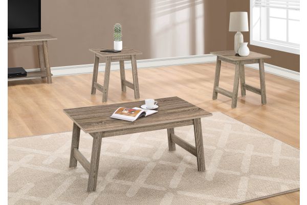 Monarch Specialties I 7931P - Three Piece Brown Table Set