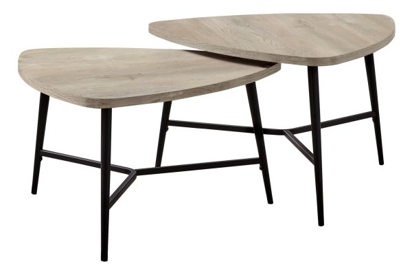 Monarch Specialties I 7939P - Two Piece Beige and Black Metal Table Set