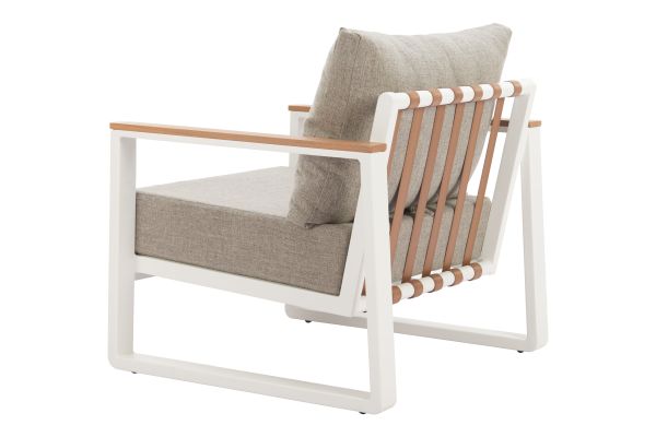 Welt Armchair Taupe & White