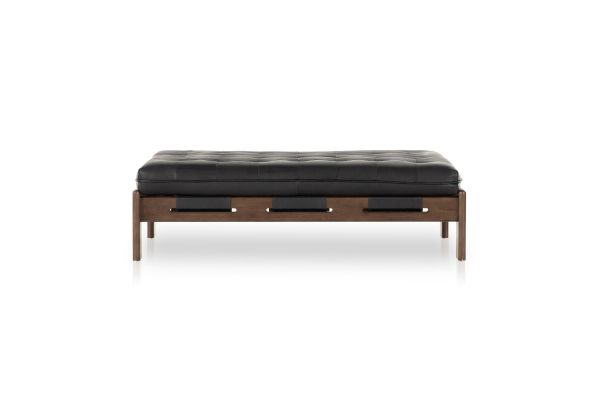 Halston Leather Cocktail Ottoman