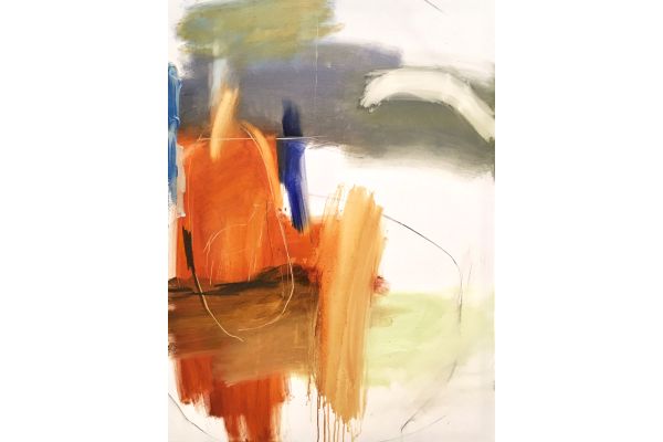 Burnt sienna cave / distant storm by Liz Davis