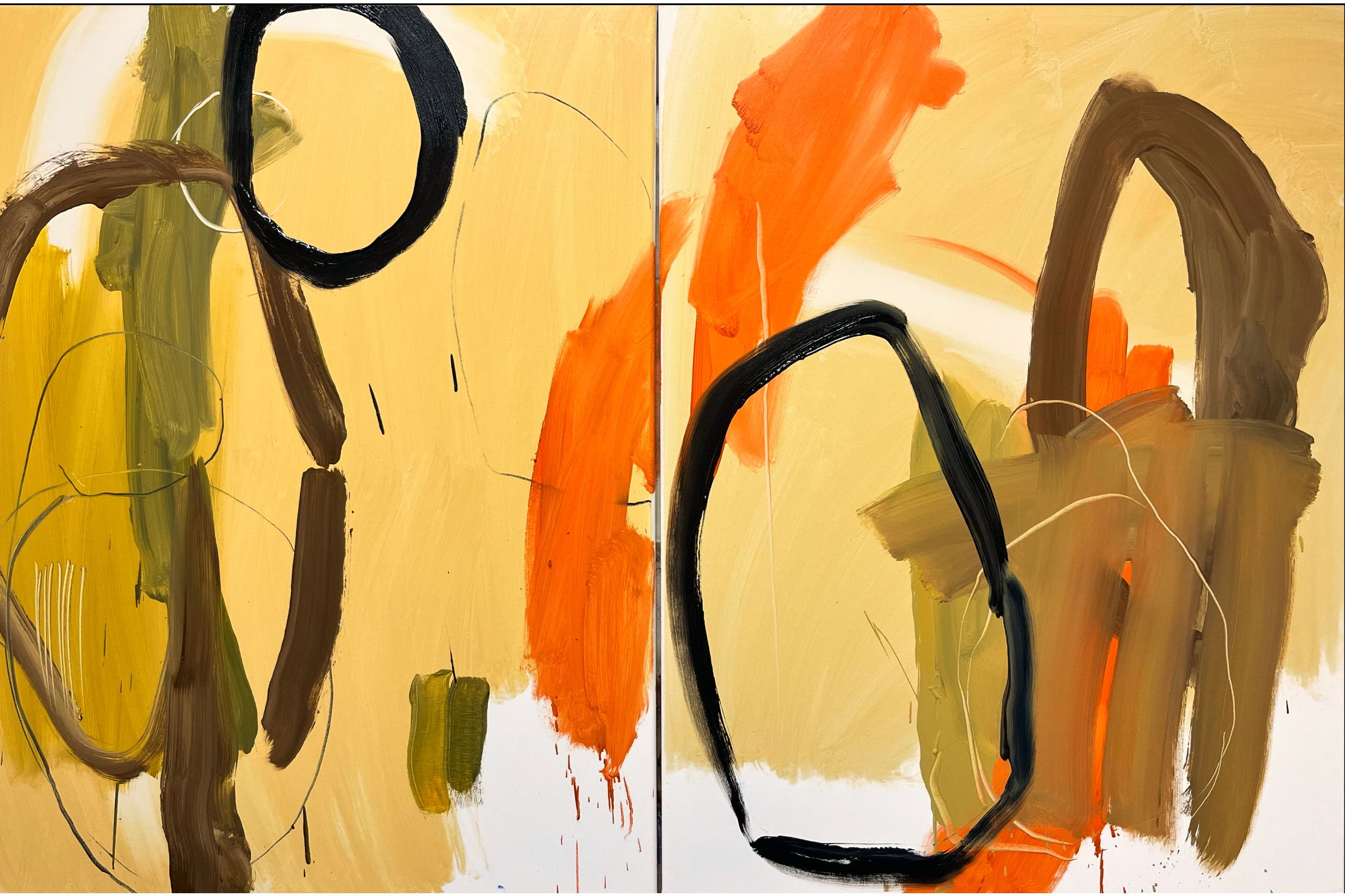 Figures at a sunny cave opening by Liz Davis