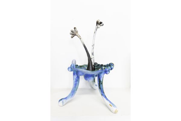 Blue Nectary with Flower Hands by Lisa Farris