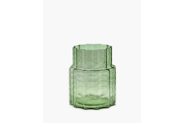 Vase Green Transparent Waves