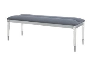 Lando Silver Bench With Acrylic Legs thumbnail