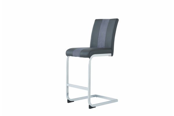 Global Furniture USA Glass Bar Table and Pair of Grey Bar Stools - D208BT+D915BS-GRY