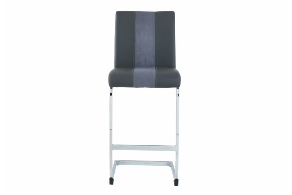 Global Furniture USA Glass Bar Table and Pair of Grey Bar Stools - D208BT+D915BS-GRY