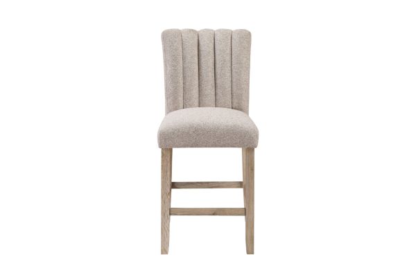 Global Furniture USA Set of Two Beige Upholstered Bar Stools - D8685BS-BEIGE