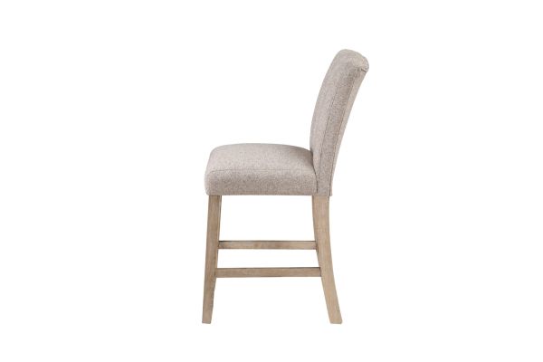 Global Furniture USA Set of Two Beige Upholstered Bar Stools - D8685BS-BEIGE