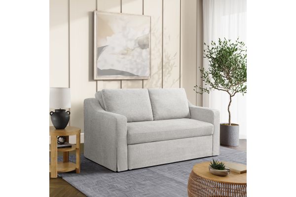 Serta Harvard Convertible Loveseat in Linen