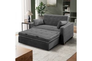 Serta Atherton Full Convertible Loveseat in Charcoal thumbnail
