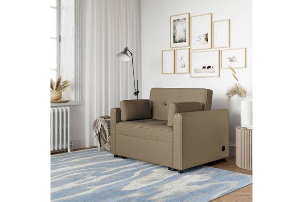 Serta Carson Convertible Chair in Tan